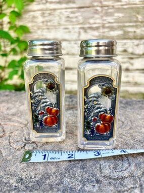Cornucopia Pumpkin Glass Salt & Pepper Shakers